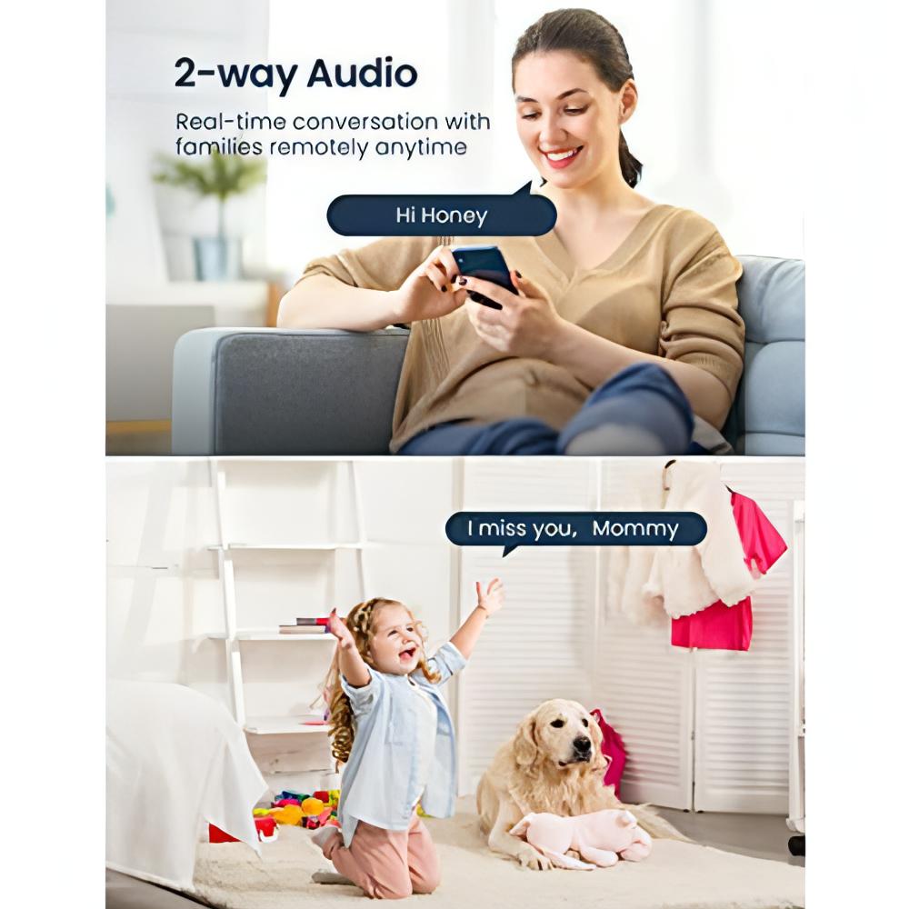 Baby Monitor with Camera and Audio | 3MP Night Vision Motion and Sound Detection 2.4G WiFi Home - NextMamas