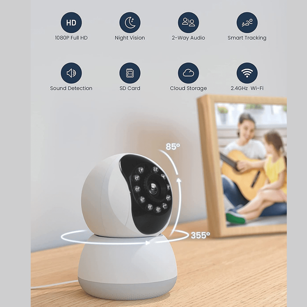 Baby Monitor with Camera and Audio | 3MP Night Vision Motion and Sound Detection 2.4G WiFi Home - NextMamas