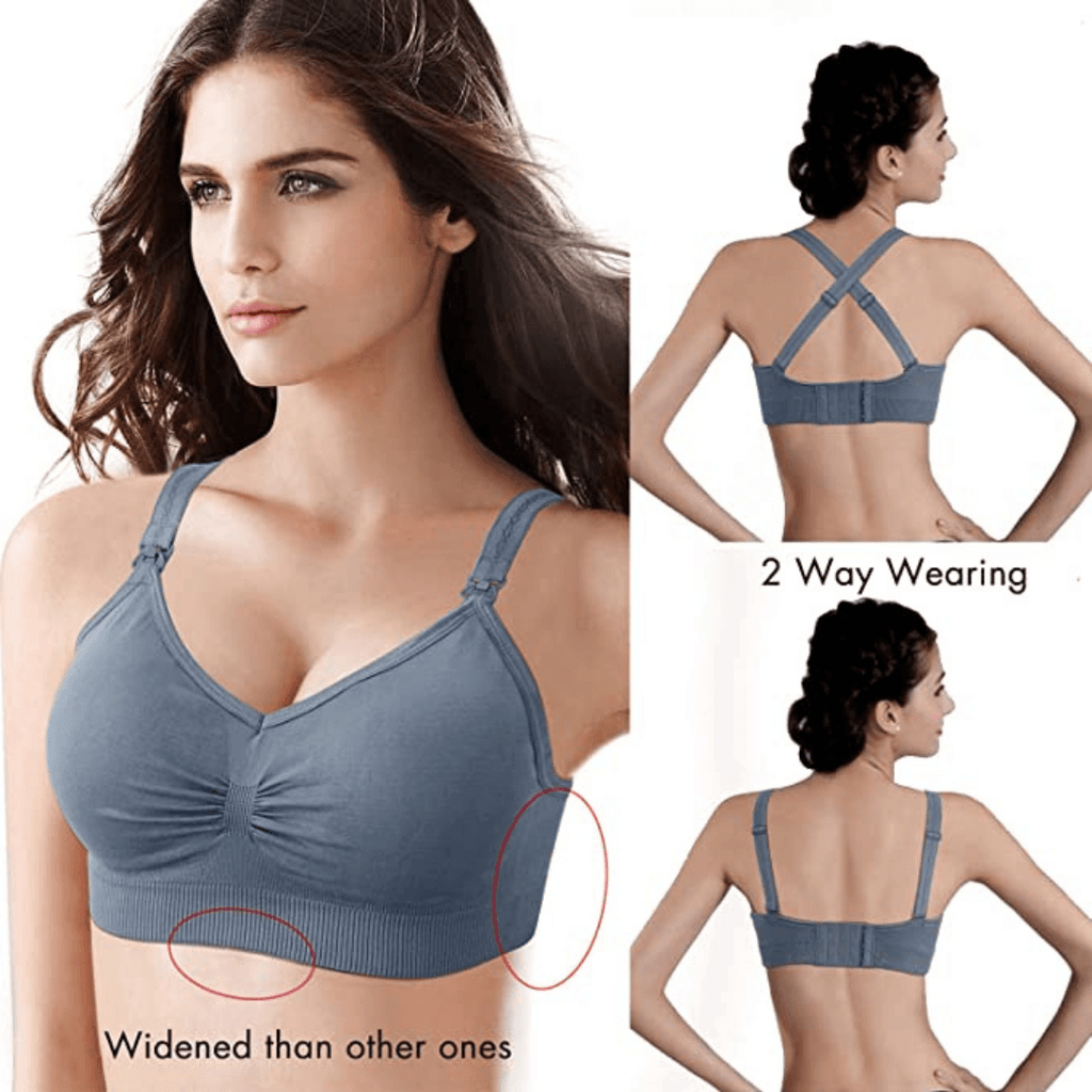 Padded Breastfeeding & Seamless Clip Down Deep V Neck Push Up Nursing Bra | Cup Size A to E - NextMamas