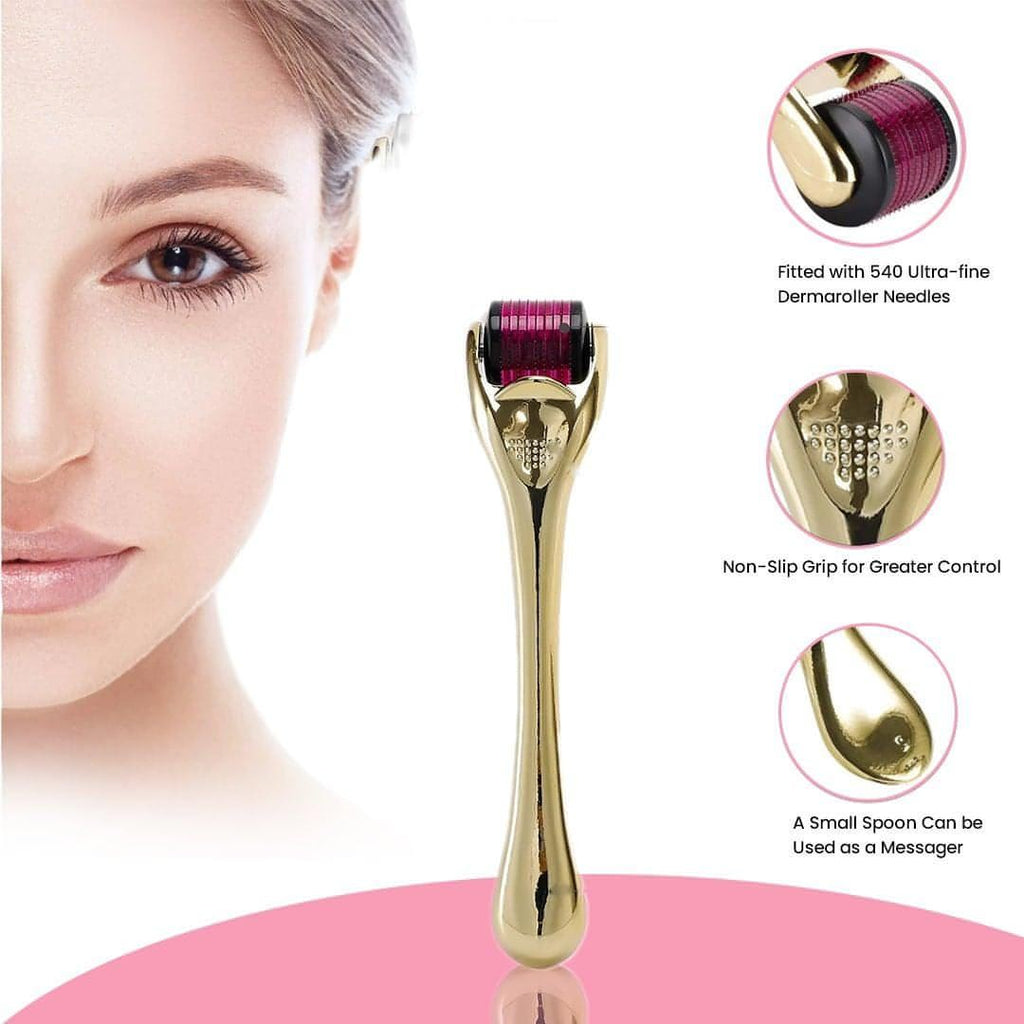 Premium Gold Titanium Micro Needles Derma Roller | For Face Lift, Stretch Marks, Glowing Skin & Scar Treatment - NextMamas