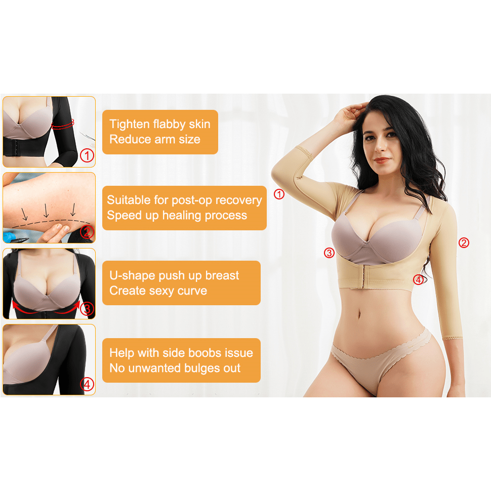 Women Upper Body, Breast & Arm Shaper  | Shapewear Compression Sleeves. - NextMamas